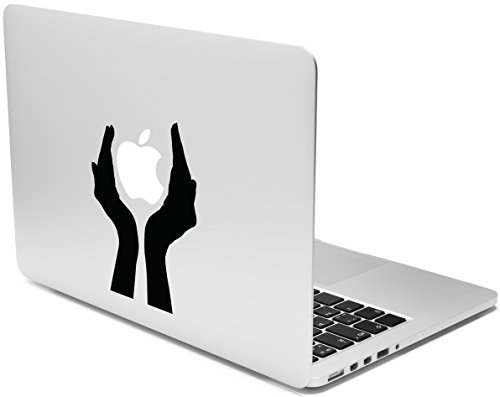 Caseit Aufkleber Sticker Cover Selbstklebend Designer Umweltfreundlich Eco-Friendly Silikon Abnehmbar Removable Blätter für Macbook/Laptops 13" - Hände Haltend von CASE IT