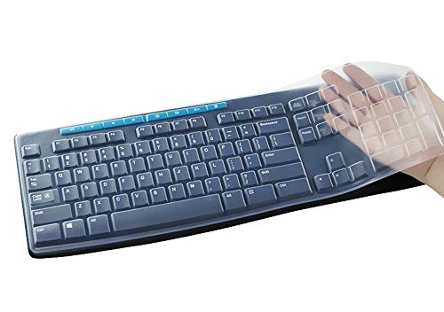 CASEDAO Ultradünne, transparente Tastaturabdeckung, kompatibel mit Logitech K120 MK120 Tastatur, staubabweisend, wasserdichte Tastatur-Schutzhülle (transparent) von CASEDAO