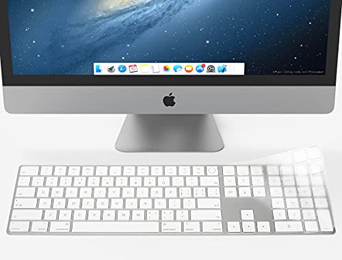 Tastatur-Abdeckung für 2021 Apple iMac 24 Zoll Magic Keyboard mit Touch ID und Ziffernblock Modell A2520, Magic Keyboard 2021 Zubehör, ultradünne TPU wasserdichte Tastaturschutz, transparent von CASEDAO