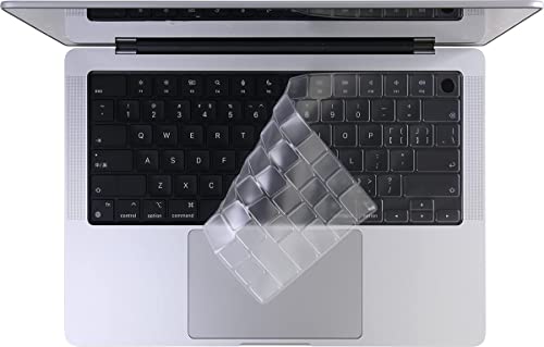 Tastaturabdeckung für 2022 neues MacBook Air 13,5 Zoll mit M2 Chip A2681,2022 2021 MacBook Pro 16 A2485 M1 Pro/M1 Pro, MacBook Pro 14 M1 Pro/M1 Max Chip A24 42 Tastatur-Skin – transparent von CASEDAO