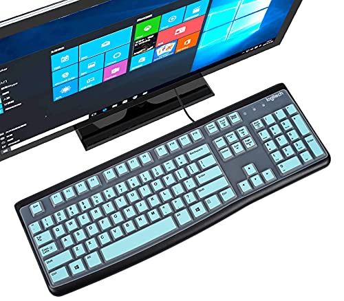 Ultradünne Tastaturabdeckung, kompatibel mit Logitech MK120 K120 Tastatur, Logitech Silikon-Tastaturschutz, Logitech MK120 K120 Zubehör, US-Version Mintgrün von CASEDAO