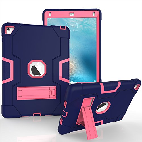 iPad Pro 9,7 / iPad Air 2 Hülle, robuste Ständer-Serie – stoßfest, strapazierfähig, Hybrid-Schutzhülle mit DREI Schichten Armor Defender für Kinder Pink lila, pink von CASEHAVEN