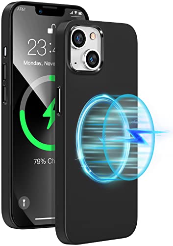 CASEKII Magnethülle für iPhone 13, Kompatibel Mit Magsafe, Metallknöpfe, Kratzfestes Weiches Mikrofaserfutter, Schwarz CASEKII Magnethülle für iPhone 13, Kompatibel Mit Magsafe, Metallknöpfe, Kratzfestes Weiches Mikrofaserfutter, Schwarz von CASEKII