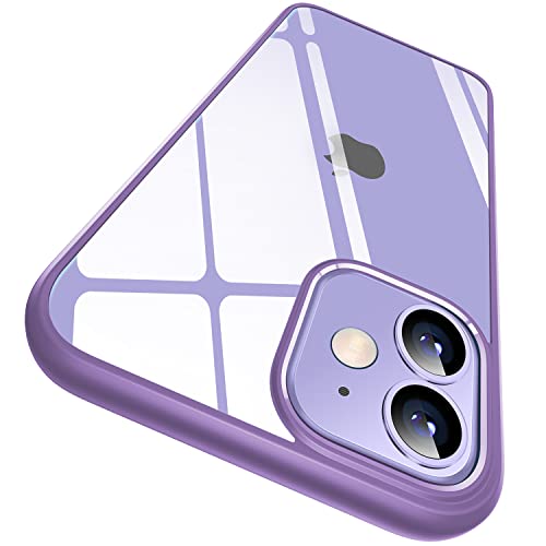 CASEKOO Crystal Clear für iPhone 12 Hülle/iPhone 12 Pro Hülle [Nie Vergilbung] [Unzerstörbarer Militärschutz] Stoßfeste Kratzfeste Schutzhülle Transparent Case Dünne Handyhülle - Violett von CASEKOO