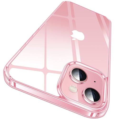 CASEKOO Crystal Clear für iPhone 15 Hülle, [Nie Vergilbung] [Unzerstörbarer Militärschutz] Stoßfeste Kratzfeste Schutzhülle Transparent Case Dünne Handyhülle iPhone 15 - Rosa von CASEKOO