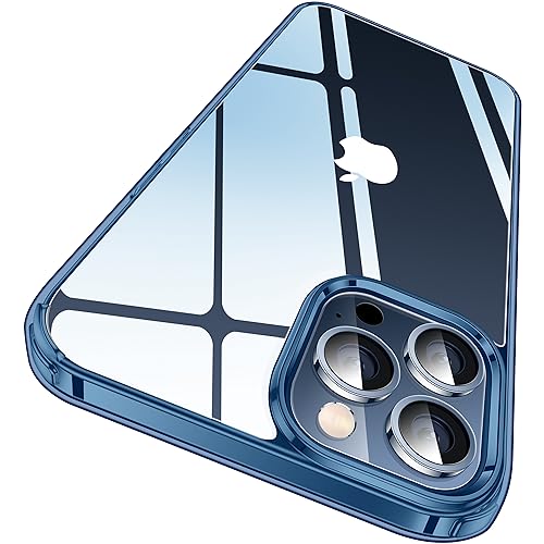 CASEKOO Crystal Clear für iPhone 15 Pro Max Hülle, [Nie Vergilbung] [Unzerstörbarer Militärschutz] Stoßfeste Kratzfeste Schutzhülle Transparent Case Dünne Handyhülle iPhone 15 Pro Max - Blau von CASEKOO