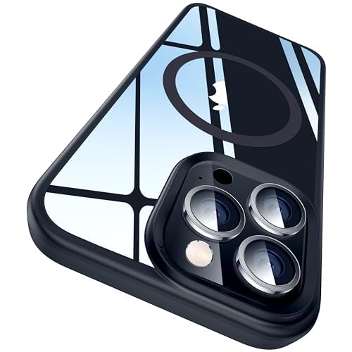 CASEKOO Magnetisch für iPhone 14 / iPhone 13 Hülle für MagSafe [Nie Gelb] [Herr der Magnete] Militärqualität Stoßfeste Schutzhülle Transparent Case Dünne Handyhülle - Matt Schwarz von CASEKOO