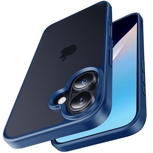 CASEKOO Matt Power für iPhone 16 Hülle [TOP Militärschutz] Stoßfeste Kratzfeste Schutzhülle (Anti-Fingerabdruck) Dünne Griffige Mattierte Handyhülle iPhone 16 Case Slim, Blau von CASEKOO