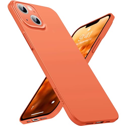 CASEKOO Upgraded Ultra Dünn für iPhone 13 Hülle [Nie Staub anhaftend] [Kameraschutz] Kratzfest Verschleißfest Schutzhülle (Anti-Fingerabdruck) Matt Handyhülle iPhone 13 Case Slim Fit - Orange von CASEKOO