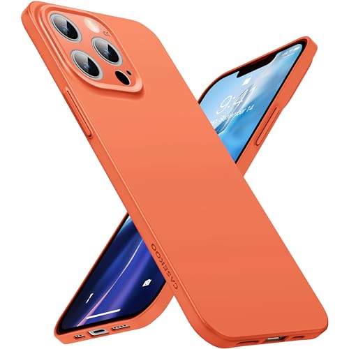 CASEKOO Upgraded Ultra Dünn für iPhone 13 Pro Hülle [Nie Staub anhaftend] [Kameraschutz] Kratzfest Verschleißfest Schutzhülle (Anti-Fingerabdruck) Handyhülle iPhone 13 Pro Case Slim - Orange von CASEKOO