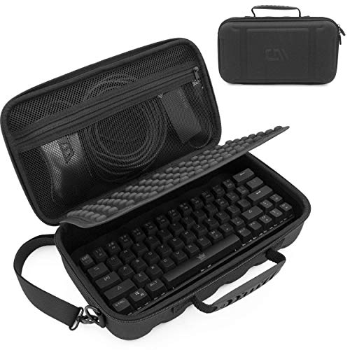 CASEMATIX 60 % Tastatur-Hülle, kompatibel mit Razer Huntsman Mini, HK Gaming GK61, KEMOVE Snowfox, DIERYA DK61E & mehr, 61 Tasten bis 29,2 cm – Reiseetui mit Schultergurt und Netz-Zubehör von CASEMATIX