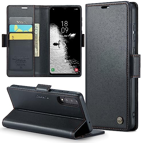CASEONJAN Handyhülle für Samsung Galaxy A50 / A50S / A30S Hülle, [RFID Schutz] PU Leder Schutzhülle mit Kartenfach, Flip Case Wallet Stoßfeste Hülle für Samsung A50 / A50S / A30S (Schwarz) von CASEONJAN