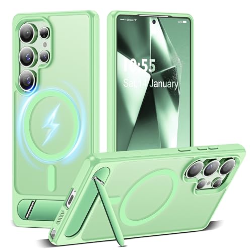 CASEROOKIE Kompatibel mit Samsung Galaxy S24 Ultra Hülle, [integrierter, unsichtbarer Ständer] [Kompatibel mit Mag-Safe] Schutzhülle in Militärqualität für S24 Ultra 6,8 Zoll, Grün von CASEROOKIE