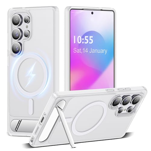 CASEROOKIE Kompatibel mit Samsung Galaxy S25 Ultra Hülle, [integrierter, unsichtbarer Ständer] [Kompatibel mit Mag-Safe] Schutzhülle in Militärqualität für S25 Ultra 17,5 cm (6,9 Zoll), durchscheinend von CASEROOKIE