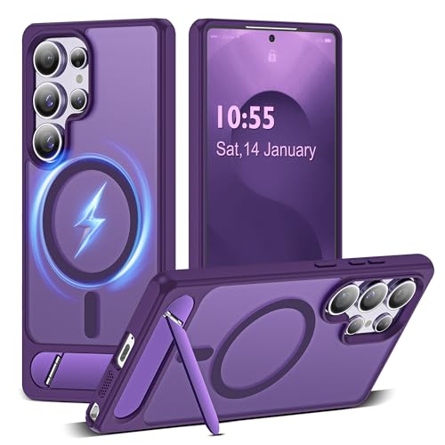 CASEROOKIE Kompatibel mit Samsung Galaxy S25 Ultra Hülle, [integrierter, unsichtbarer Ständer] [Kompatibel mit Mag-Safe] Schutzhülle in Militärqualität für S25 Ultra 17,5 cm (6,9 Zoll), Dunkelviolett von CASEROOKIE