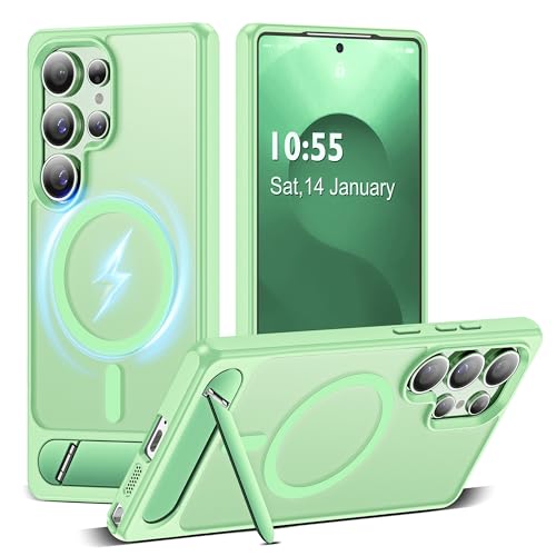 CASEROOKIE Kompatibel mit Samsung Galaxy S25 Ultra Hülle, [integrierter, unsichtbarer Ständer] [Kompatibel mit Mag-Safe] Schutzhülle in Militärqualität für S25 Ultra 17,5 cm (6,9 Zoll), Grün von CASEROOKIE