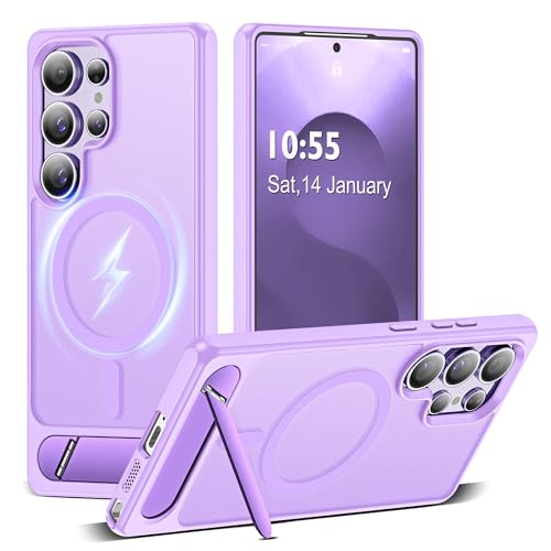 CASEROOKIE Kompatibel mit Samsung Galaxy S25 Ultra Hülle, [integrierter, unsichtbarer Ständer] [Kompatibel mit Mag-Safe] Schutzhülle in Militärqualität für S25 Ultra 17,5 cm (6,9 Zoll), Hellviolett von CASEROOKIE