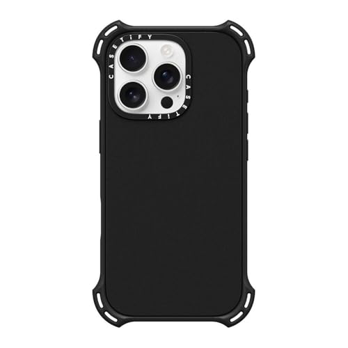 CASETiFY Bounce iPhone 16 Pro Hülle [Stoßfest / 6,5 m 6X Fallschutz in Militärqualität/Kompatibel mit Magsafe] - Mattschwarz von CASETiFY