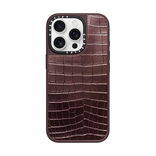 CASETiFY Croc iPhone 16 Pro Hülle [geprägte Textur/1,5 m Fallschutz/kompatibel mit Magsafe] - Burgunderrot von CASETiFY
