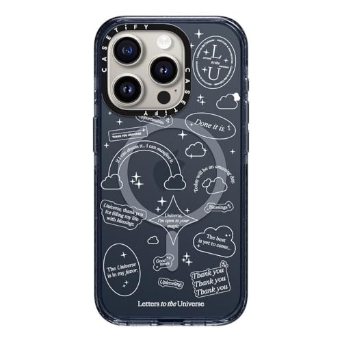 CASETiFY Impact Case für iPhone 15 Pro [4X Falltest in Militärqualität, 2,5 m Fallschutz/kompatibel mit Magsafe] – Aufkleber – Universum I'm Open to Your Magic – klassisches Blau von CASETiFY