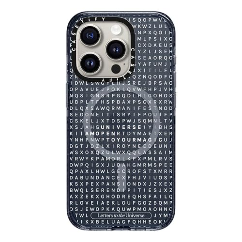 CASETiFY Impact Case für iPhone 15 Pro [4X Falltest in Militärqualität, 2,5 m Fallschutz/kompatibel mit Magsafe] – Letter Soup – Universum I'm Open to Your Magic – klassisches Blau von CASETiFY