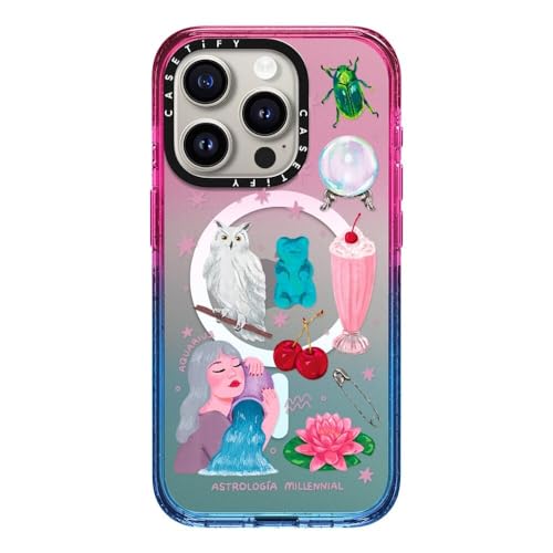 CASETiFY Impact Case für iPhone 15 Pro [4X Falltest in Militärqualität, 2,5 m Fallschutz/kompatibel mit Magsafe] – Wassermann – Zuckerwatte von CASETiFY