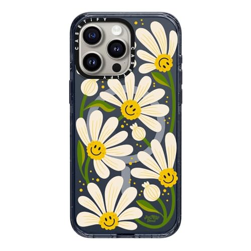 CASETiFY Impact Case für iPhone 15 Pro Max [4X Falltest in Militärqualität, 2,5 m Fallschutz/kompatibel mit Magsafe] – 90er Gänseblümchen – klassisches Blau von CASETiFY