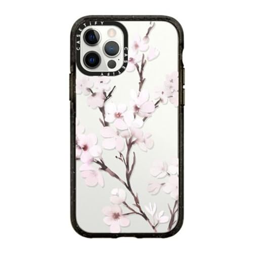 CASETiFY Impact Schutzhülle für iPhone 12 / iPhone 12 Pro - Kirschblüte - Clear Black von CASETiFY