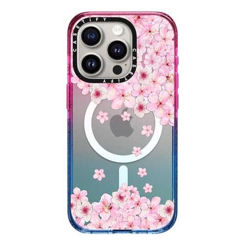 CASETiFY Impact Schutzhülle für iPhone 15 Pro [4X Falltest in Militärqualität, 2,5 m Fallschutz/kompatibel mit Magsafe] – Sakura Cherry Saturday – Cotton Candy von CASETiFY