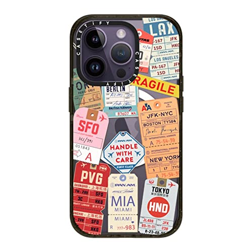 CASETiFY Impact iPhone 14 Pro Hülle [4X Falltest in Militärqualität, 2,5 m Fallschutz/kompatibel mit Magsafe] – AirTags – Glänzendes Schwarz von CASETiFY