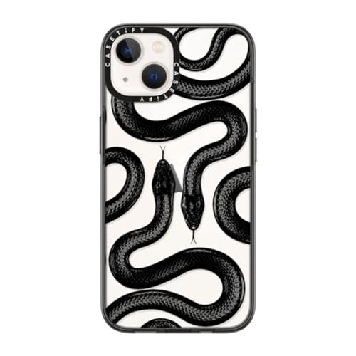 CASETiFY Kompakte Schutzhülle für iPhone 14 [2 x Falltest in Militärqualität/1,2 m Fallschutz] – Black Kingsnake – Transparentes Schwarz von CASETiFY