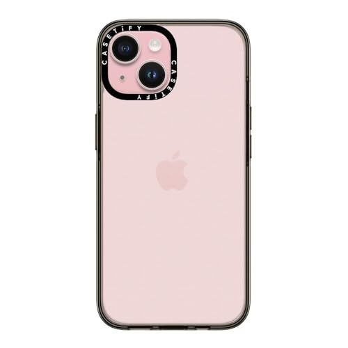 CASETiFY Kompakte Schutzhülle für iPhone 15 [2 x Falltest in Militärqualität, 1,2 m Fallschutz] – Transparentes Schwarz von CASETiFY