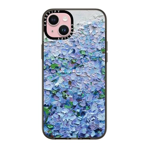 CASETiFY Kompakte Schutzhülle für iPhone 15 Plus, militärische Qualität, Falltest in Militärqualität, 1,2 m Fallschutz, Nantucket Blue Hortensien, Transparentes Schwarz CASETiFY Kompakte Schutzhülle für iPhone 15 Plus, militärische Qualität, Falltest in Militärqualität, 1,2 m Fallschutz, Nantucket Blue Hortensien, Transparentes Schwarz von CASETiFY