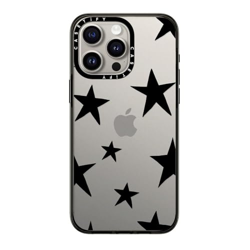 CASETiFY Kompakte Schutzhülle für iPhone 15 Pro Max [2 x Falltest in Militärqualität, 1,2 m Fallschutz] – Sterne Schwarz – Transparentes Schwarz von CASETiFY