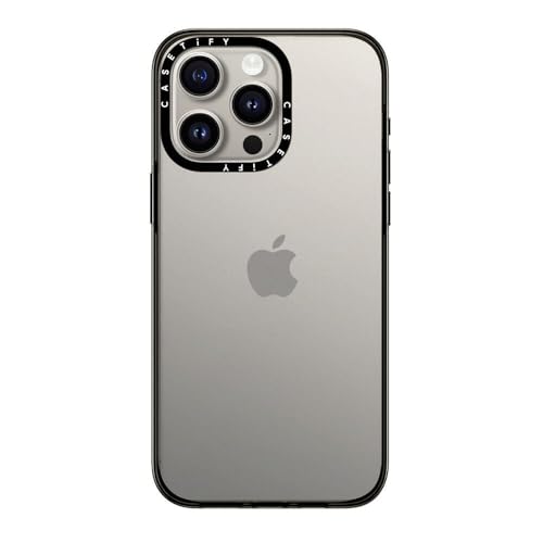 CASETiFY Kompakte Schutzhülle für iPhone 15 Pro Max [2 x Falltest in Militärqualität, 1,2 m Fallschutz] – Transparentes Schwarz von CASETiFY