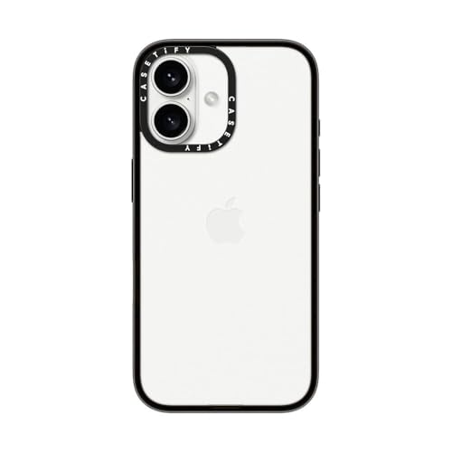 CASETiFY Kompakte Schutzhülle für iPhone 16, leicht, 1,2 m, 2 x Fallschutz in Militärqualität, transparent, Schwarz CASETiFY Kompakte Schutzhülle für iPhone 16, leicht, 1,2 m, 2 x Fallschutz in Militärqualität, transparent, Schwarz von CASETiFY