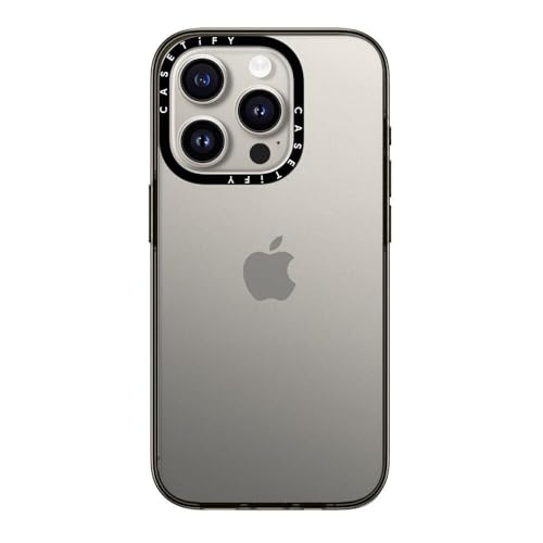 CASETiFY Kompakte Schutzhülle für iPhone 15 Pro [2 x Falltest in Militärqualität, 1,2 m Fallschutz] – Transparentes Schwarz von CASETiFY