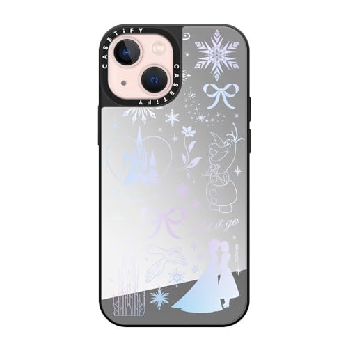 CASETiFY Mirror iPhone 13 Mini Hülle - Arendelle Love Case - Silber auf Schwarz von CASETiFY
