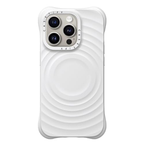 CASETiFY Ripple Schutzhülle für iPhone 15 Pro [2 x Falltest in Militärqualität, Wellenstrukturiert/kompatibel mit Magsafe], Weiß von CASETiFY