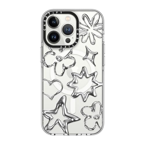CASETiFY Transparente iPhone 13 Pro Hülle [Vergilbungsfrei/2 m Fallschutz/Kompatibel mit Magsafe] – Chrome Doodles – Transparent von CASETiFY