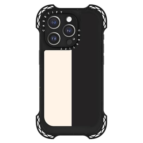 CASETiFY Ultra Bounce Schutzhülle für iPhone 15 Pro [10 x Falltest in Militärqualität, 10 m Fallschutz/kompatibel mit Magsafe], weiß/schwarzer Farbblock, klares Schwarz von CASETiFY