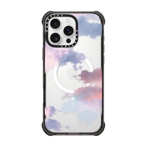 CASETiFY Ultra Impact Schutzhülle für iPhone 16 Pro Max [stark schlank/3,5 m, 5X Fallschutz in Militärqualität/kompatibel mit Magsafe] – Wolken – Transparent Schwarz von CASETiFY