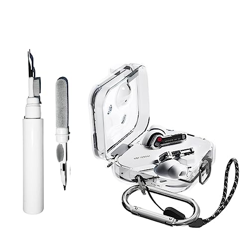 [4-in-1] for Nothing Ear 2 Hülle mit Reinigungsset, durchsichtiger, sicherer Verschluss, stoßfeste Schutzhülle für Nothing Ear 2 mit Schlüsselanhänger/Schlüsselband für Damen und Herren von CASEVERSE