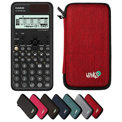 Casio fx-991DE CW inklusive Schutztasche von WYNGS in Rot - Basic Set von Casio