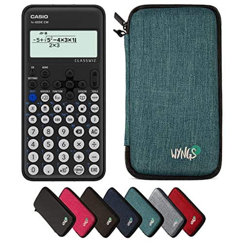 Casio fx-82DE CW inklusive Schutztasche von WYNGS in Türkis - Basic Set von Casio