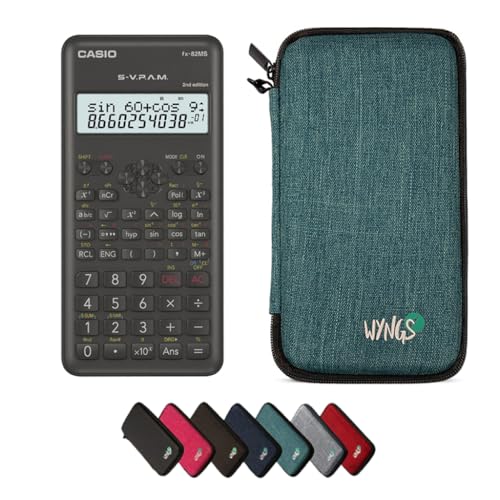 Casio fx-82MS 2nd Edition Taschenrechner inklusive Schutztasche von WYNGS in Türkis - Basic Set Casio fx-82MS 2nd Edition Taschenrechner inklusive Schutztasche von WYNGS in Türkis - Basic Set von Casio