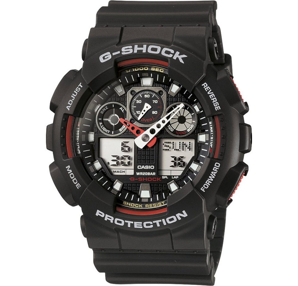 CASIO Casio Armbanduhr GA-100-1A4ER (B x H) 51.20 mm x 55 mm Schwarz, Rot G Watch von CASIO