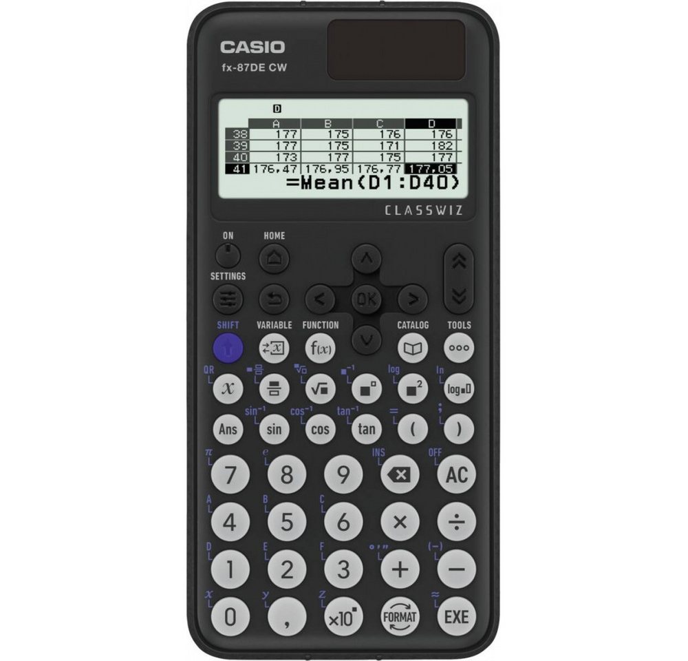 CASIO Casio FX-87DE CW ClassWiz Schwarz Taschenrechner. Elektro-Kabel, technisch-wissenschaftlich, QR-Code-Funktion zur Ergebnis-Visualisierung von CASIO
