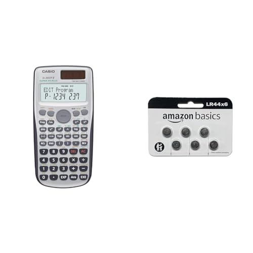 Casio FX-3650P II programmierbarer Rechner mit 279 Funktionen, 2-Zeilen-Display, Batterie/Solarzelle & Amazon Basics – LR44 Alkaline-Knopfzelle, 6 stück Casio FX-3650P II programmierbarer Rechner mit 279 Funktionen, 2-Zeilen-Display, Batterie/Solarzelle & Amazon Basics – LR44 Alkaline-Knopfzelle, 6 stück von Casio