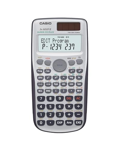 Casio FX-3650P II programmierbarer Rechner mit 279 Funktionen, 2-Zeilen-Display, Batterie/Solarzelle Casio FX-3650P II programmierbarer Rechner mit 279 Funktionen, 2-Zeilen-Display, Batterie/Solarzelle von Casio